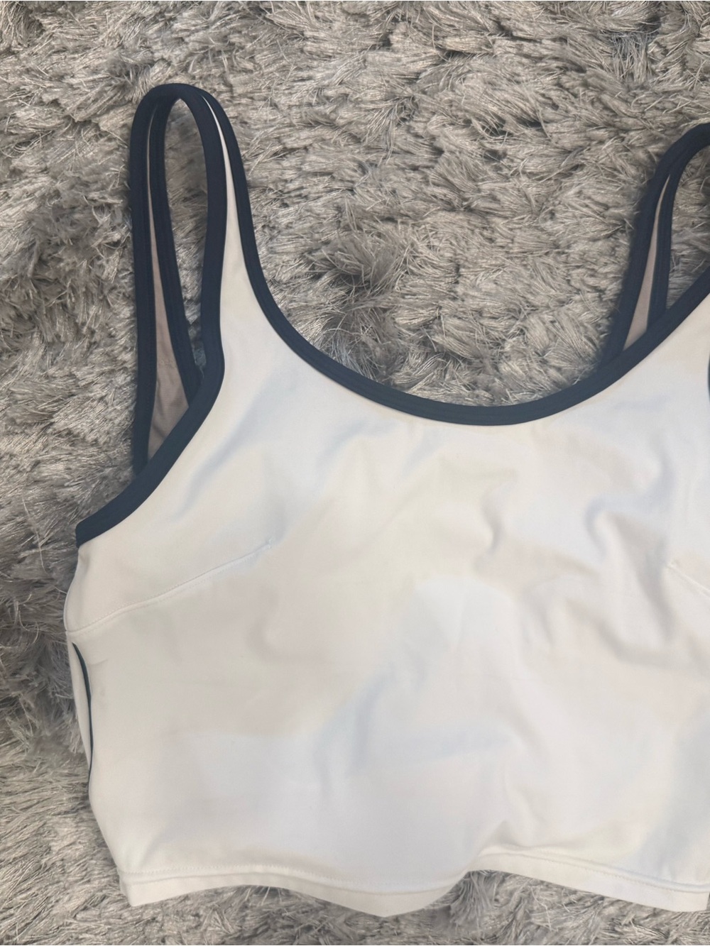 lululemon athletica White Crop Sports Bra with Black Trim